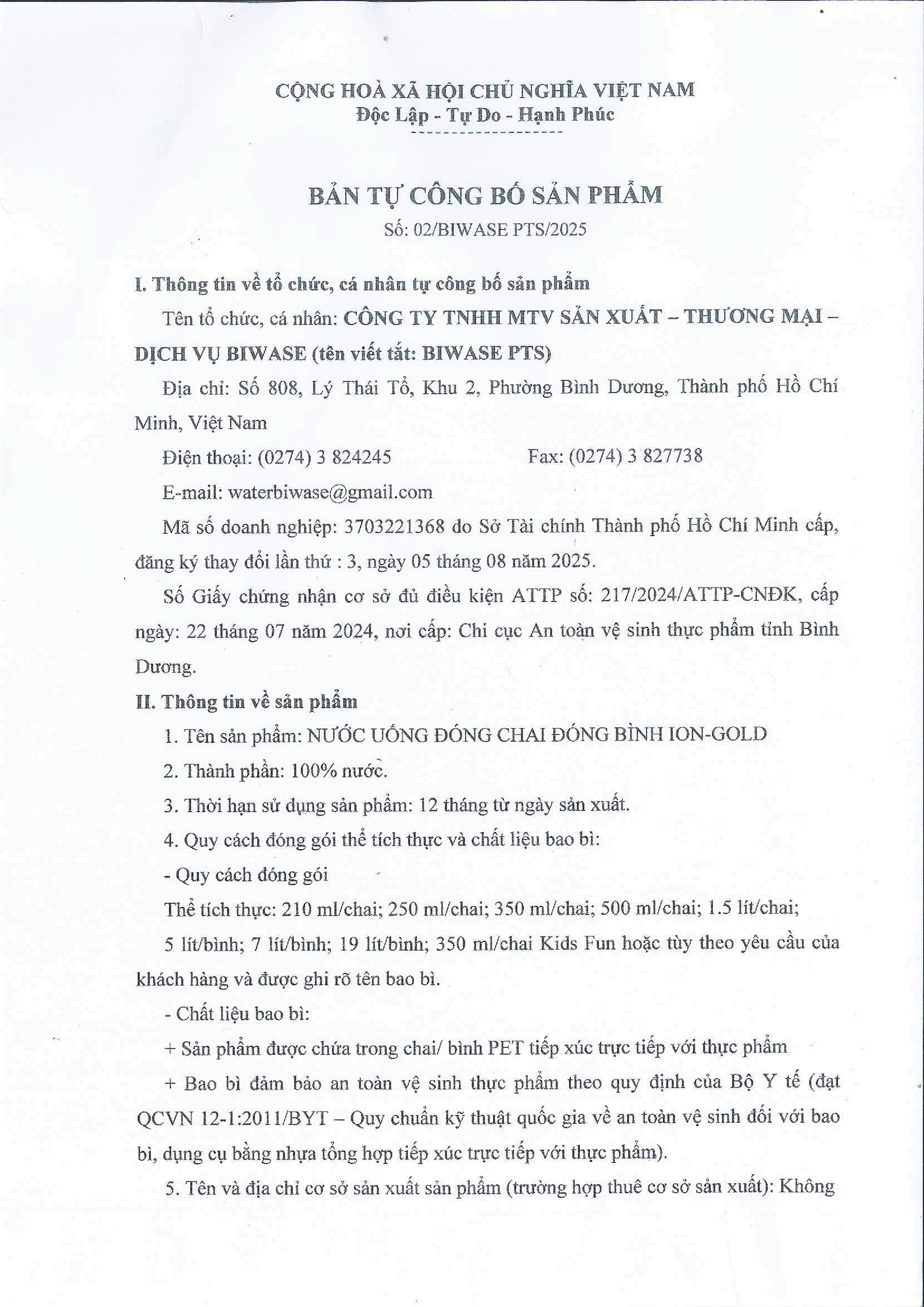 tu cong bo ION GOLD 2025 1